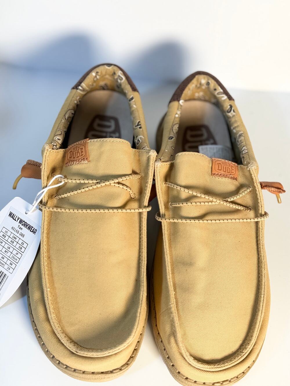 Hey Dude Wally Workwear Shoes Tan US Men's 8 / Women's 10 Lightweight